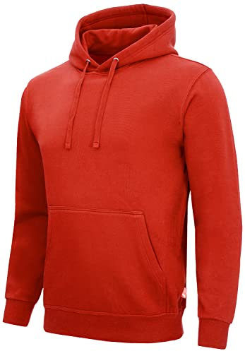 Nitras MOTION TEX LIGHT 7025 Arbeits-Kapuzen-Pullover - Pulli mit Kapuze - Hoodie für die Arbeit - Rot - 5XL