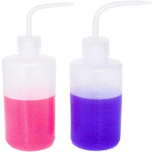 saijer Botella de Lavado,Botellas de Lavado de Laboratorio Botella de Lavado de Seguridad Botella Squeeze Wash Botellas de Plástico para Lavar Botella de Riego para Plantas Lab Tatuaje 1000ml(2PCS)