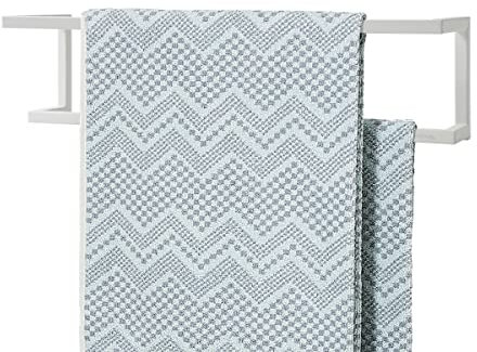 Sealskin Carré Handtuchhalter 2-fach, zur Aufbewahrung von 2 großen Handtüchern, ideal für kleine Badezimmer und Gäste-WC, Handtuchstange zur Wandbefestigung, Metall, Schwarz-matt pulverbeschichtet