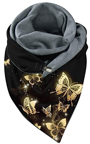 Schal Damen Rot Dreieckschal Damen Schal Halstücher Herbst Winter Flauschiger Schal Winddichte Zweischichtige Knopfschal Weich Wickelschals Farbe Drucken Dreieckschal Halstuch Warm Dreieck Schal