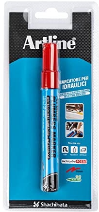 OSAMA Artline Special Purpose - Pennarello Indelebile Punta Fine Rosso per Idraulici, Pennarelli Punta Fine Conica 1,5 mm Waterproof, Pennarelli Indelebili per Superfici Bagnate, Tubi, Plastica, Altro
