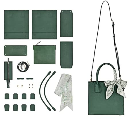 POPSEWING Top Grain Leather Mini Tote Handbag DIY Kit, DIY Crossbody Shoulder Bag