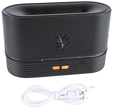 Wifehelper Flammen Kamin Luft Aroma Diffusor für ätherische Öle, USB Personen Desktop, Geräuschloser Luftbefeuchter mit Kühlem Nebel