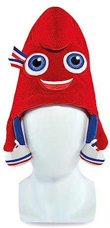 Doudou et Compagnie - Bonnet Phryge Mascotte Officielle des Jeux Olympiques et Paralympiques De Paris 2024 - Bonnet Mascotte Rembourré - Rouge - Taille Unique - JO2433