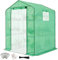 Quictent Serre en film plastique - 143 x 143 x 195 cm - Stable - Résistante à l'hiver - Avec porte en maille et fenêtre - 3 étages avec 12 étagères - Pour jardin, balcon - Vert