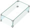 MESIDA 90 x 40 x 15 cm Feuerstelle, Glas-Windschutz, gehärtetes Glas, Feuerstelle, Tischschild, dick und stabil, mit Harter Aluminium-Eckhalterung und Gummifüßen