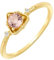 Ayoiow Ring für Frauen Gold 9K Dreieck Mit Rundem Morganit Und Cubic Zirkonia Verlobungsring Vintage Damen