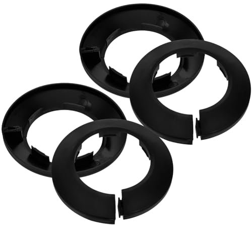 Uonlytech 4stücke Teiliges Heizungsrohr Abdeckrosette Schwarze Rohrmanschette Zur Wanddekoration Praktische Abdeckung Für Rohröffnungen Langlebig Und Pflegeleicht Für Verschiedene