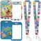 2 Pcs SpongeeBob SquarrePants Porte Badge avec Cordon, Porte Badge de Carte d'Identification avec Cordon Tour de Cou, pour Porte Badges d'Identification, Carte d'étudiants, Porte-Clés, Carte Bus
