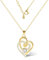 Gold Halskette Herz Ketten Damen, ASH'S CHOICE Sterling Silber 925 Doppel Herz Liebe Anhänger Halsketten mit AAA+Zirkon Strass 14k Vergoldet Halskette Gold Ketten für Damen Mama Muttertag Geschenk