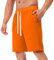 DHYUEN Shorts Herren Streifen Jogginghose Herren Baumwolle Funktionshose Herren Bermuda Shorts Herren Blau Leinen Shorts Herren Locker 2in1 Shorts Herren Sport Shorts Herren Mit Taschen（2-Orange，XXL）