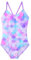 ZNYUNE Mädchen Einteiler Badeanzug Schnelltrocknend UV Schutz Schwimmanzug S463 PinkPurpleScale 128/134