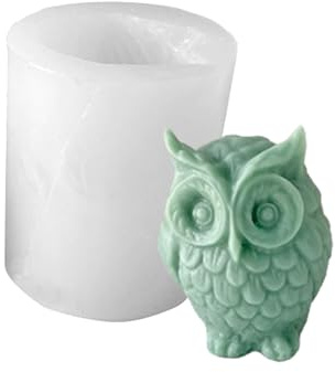 Vastsea 2 Stücke 3D Eulen Form Silikon, Silikon Gießformen Eulen, Kerzenform Kerzenform Kit Silikonformen für kerzen DIY Form zum Gießen als Heimdekorationen, Bastel Ornamente