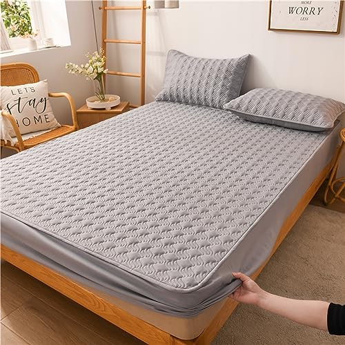 Matratzen-Spannbetttuch nur für Standard-Matratze und Luftbett-Matratze, Doppelbett, Sommer-Tagesdecke, Eisseide, Latex-Tagesdecke, solide Bettwäsche, Matratzenschoner, Bezug, Schlafzimmer, für