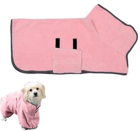 Hunde-Trockenmantel, Hundehandtücher zum Trocknen von Hunden, Hundehandtuchmantel, Hundemantel, Handtuch, Strand, Pool – verstellbarer Mikrofaser-Bademantel, tragbare Hundedusche für Hunde (klein,