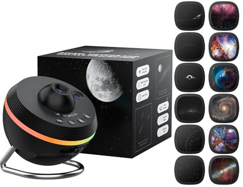 Ainael Proiettore Galassia, Proiettore Stelle Planetario Lampada Luce Notturna Soffitto con Striscia Luminosa Meteorite, Meteor e Galaxy Projector & Filme Set per Bambini Camera Regalo Natale