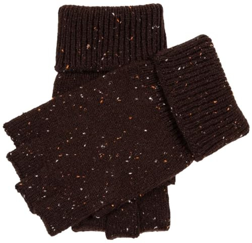 Dents Mens Lymington Fingerless Knitted Gloves - Chocolate Brown