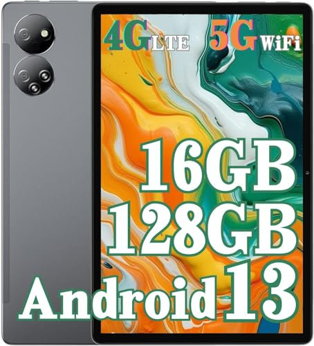 JXCNSNW Tablet Android de 10.1 pulgadas, 4G LTE Dual SIM, 16 GB de RAM, 256 GB de almacenamiento, Android 13.0, soporta extensión de 1 TB, pantalla táctil IPS, cámara dual, WiFi/WLAN/Bluetooth/GPS,