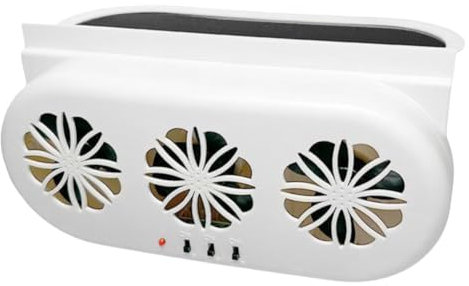 NHJGYSDY Ventiladores de coche eléctricos con panel solar USB recargable/carga solar Enfriador de coche con energía solar Enfriador de aire de coche eléctrico de 3 cabezales para vehículo ca