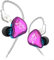 Honseadek Per monitor in-ear KZ ZST, per auricolari musicali KZ-ZST X, riduzione dinamica del rumore in-ear con microfono, controllo via cavo, cuffie per cellulare, computer (viola senza microfono)