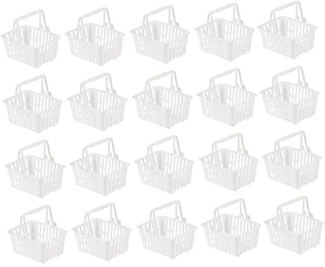 MOLUCKFU 20stücke Mini Einkaufswagen Für Mädchen Miniatur Einkaufs Körbe Perfektes Zubehör Für Kaufladen Und Rollenspiele Weiß
