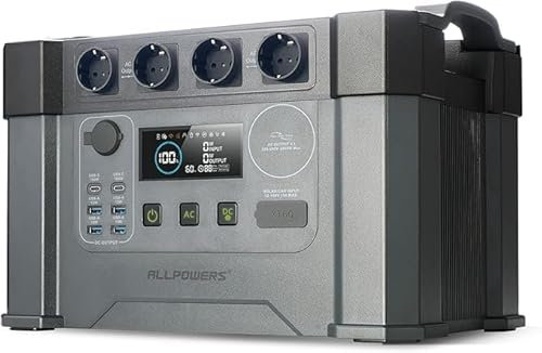 ALLPOWERS S2000 Pro Estación de energía portátil 1451Wh, generador solar MPPT con 4 salidas de CA de 2400W, carga rápida 0-100% en 1,5 horas Banco de energía para RV, viajes, camping, al aire libre