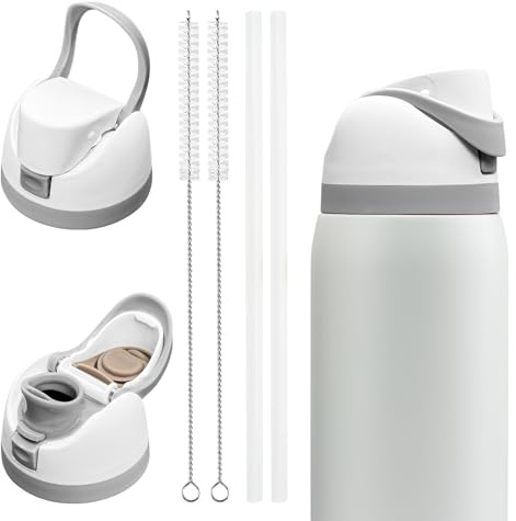 ZOSIX 2 Pack Replacement Lid for Owala Freesip, Compatible with Owala Cup 16oz 24oz 32oz 40oz, One Button Water Bottle Top Replacement Cap, Spill Proof, Leakproof, BPA-Free, Grey