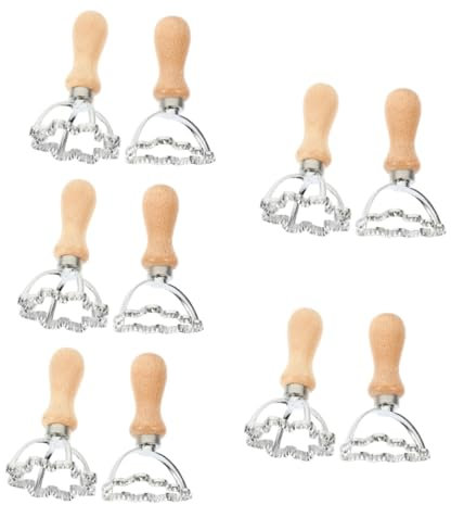 MAGICLULU 5 Ensembles Moule De Gaufrage De Peau De Boulette Doublures Moules À Biscuits Fondant Glaçage Emporte-pièce Dessin Animé Pâtisserie Roue De Coupe De Pâtes Bois 2 Pièces * 5