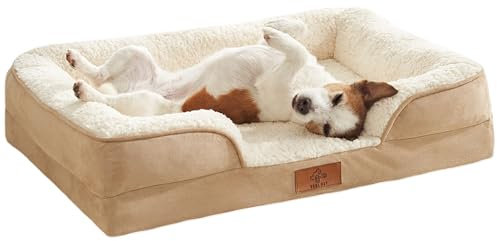 VEEL PET Premium Hundekorb orthopädisch mittelgroß – Hundebett mit Zertifiziertem Memory Foam – Abnehmbarer & Waschbarer Bezug, Wasserdicht, Komfortable Hundeliege für mittelgroße Hunde (Medium)