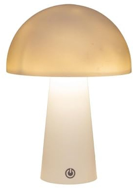 Coen Bakker LED Tischlampe Pilzform dimmbar IP44 USB 3 Lichtfarben Touch-Dimmer Innen & Außen Camping Balkon Terrasse Schlafzimmer, Farbe:Weiß