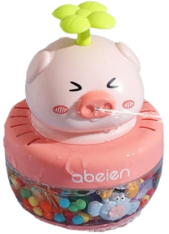 Little pink pig tumbler, cute rattle tumbler toy, amphibious tumbler water gun, children's bathroom bath water toys, suitable for 1 2 3 year old children boys and girls shower summer gifts(pink)