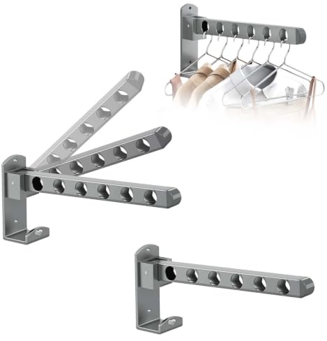 MINZHI 2 pezzi Appendiabiti da Parete Pieghevole,Muro Pieghevole Appendiabiti,Appendiabiti Pieghevole Da Parete,Ganci Pieghevoli da Parete Ganci,adatti per bagno, camera da letto, balcone (Grigio)