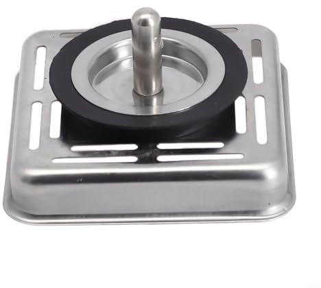 Colador de fregadero de cocina, acero inoxidable cuadrado, escurridor de fregadero de cocina, desagüe de tapón de poste
