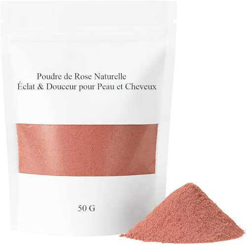 Poudre de Pétales de Rose 100% Naturelle – 50g – Masque Visage, Gommage, Tonique, Bain, Soin Cheveux – Soin Peau Éclat & Anti-Âge – Cosmétique DIY Bio