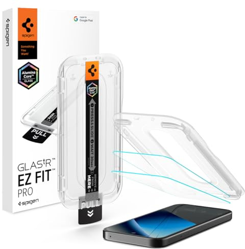 Spigen EZ Fit Pro Schutzfolie [2 Stück] für Google Pixel 10a | Gehärtetes Glas, inkl. Installationskit, Kristallklar, Kratzfest, Hüllenfreundlich, 10H+ Härte Folie