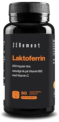 Lactoferrine 200 mg - Issue de Lait de Vaches à l'Herbe - 90 Gélules | avec Vitamine C qui contribue au système immunitaire normal - avec Vitamine B12 - 3 Mois - Zenement