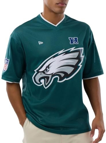 New Era NFL Mesh Philadelphia Eagles Oversized T-Shirt Herren Petrol XXL