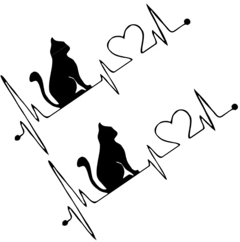 GETAJGHSD 2pcs PVC Car Window Decorative Decals Cat Shaped Stickers Black Colour Cute Cat Car Body Stickers Suitable for Window and Furniture Decoration
