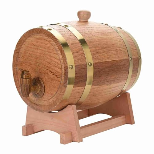Cryfokt Trä Ek Vinfat, med Stativ och Plastkran för Förvaring Av Whisky, Konjak, Tequila Vin, 1,5 Till 10 Liter Handgjorda (kanske)