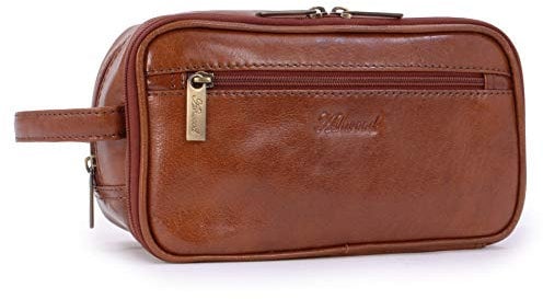ASHWOOD - Bolso Neceser / Bolsa de Aseo para Hombre - Cuero - Castaño Marrón