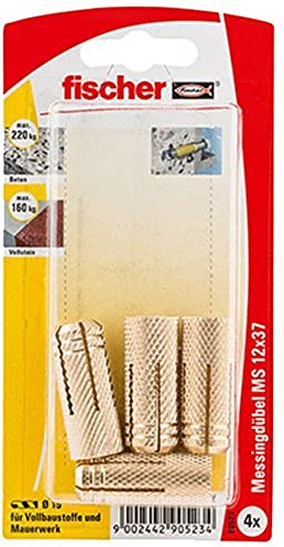 Fischer Messingdübel MS, 12 x 37 K SB-Karte, 90523