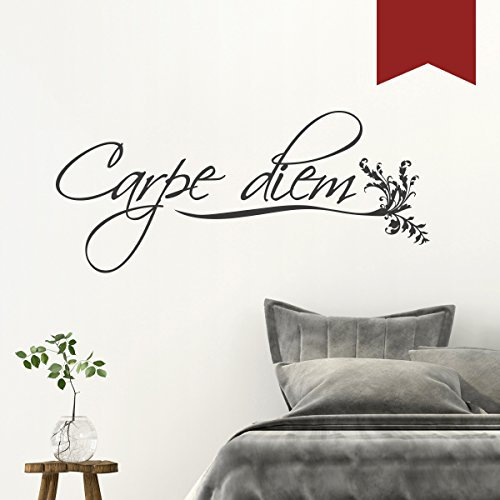 WANDKINGS Wandtattoo Carpe Diem 50 x 22 cm dunkelrot - erhältlich in 33 Farben