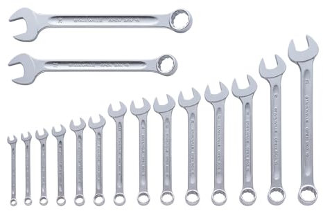 STAHLWILLE Nr. 13/16 l Ring-Maulschlüssel Set 16-tlg. (7-24 mm) l extrem belastbar l schraubenschonend l Schraubenschlüssel Made in Germany