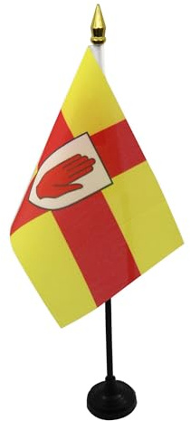 AZ FLAG - Tischflagge Provinz Ulster - 15x10 cm Goldene Splitze - Ulster Tischfahne 10 x 15 Cm - Flaggen