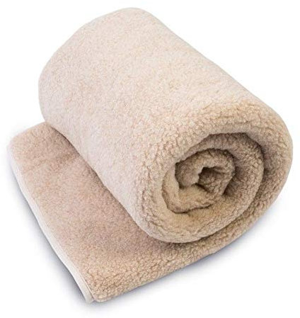 Merino Wolle Leichtes Überwurf Decke, 100% Wolle, Woolmark alle Größen, beige, 200 x 200cm