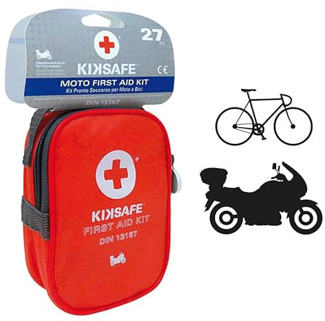 Kiksafe Erste-Hilfe-Set, Verbandtasche, für Motorrad und Fahrrad, DIN 13167