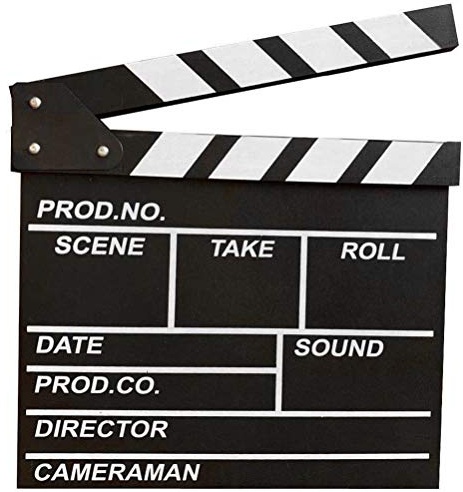 Black Professional Vintage TV Movie Film Clap Board Slate Cut Prop Director Clapper
