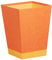 RHODIA 318924C - Corbeille à Papier Tangerine - 24 x 24 x 32 cm - Piqûres Sellier Orange - Extérieur Simili Cuir - Collection Home Office rama - Organisation de Bureau & Rangement Design