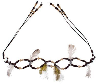Vegaoo Indianer Gürtel Kostüm-Accessoire mit Federn braun - Braun