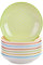 vancasso Natsuki Set 8 Pezzi Servizio da Tavola in Porcellana, Set di Piatti Fondi Piatti Piatto, Piatti da Dessert Insalata Pasta Pizza Tondo Colore Verde Blu Giallo Arancia e Bianca per 8 Persone
